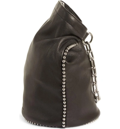 Shop Alexander Wang Attica Dry Sack Leather Bucket Bag In Black