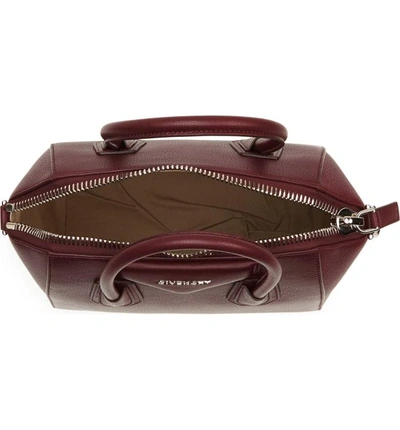 Shop Givenchy 'small Antigona' Leather Satchel - Red In Oxblood Red