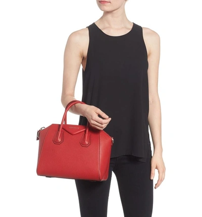 Shop Givenchy 'small Antigona' Leather Satchel - Red In Bright Red
