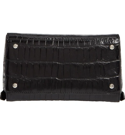 Shop 3.1 Phillip Lim / フィリップ リム Ray Triangle Croc Embossed Leather Crossbody Bag - Black