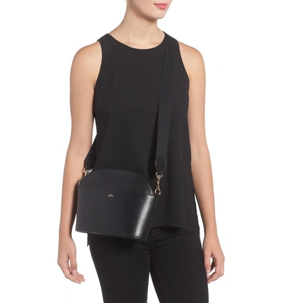Shop A.p.c. Gabrielle Leather Shoulder Bag - Black In Noir