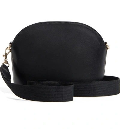Shop Apc Gabrielle Leather Shoulder Bag - Black In Noir