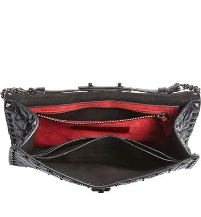 Shop Valentino Rockstud Matelasse Quilted Leather Shoulder Bag - Black