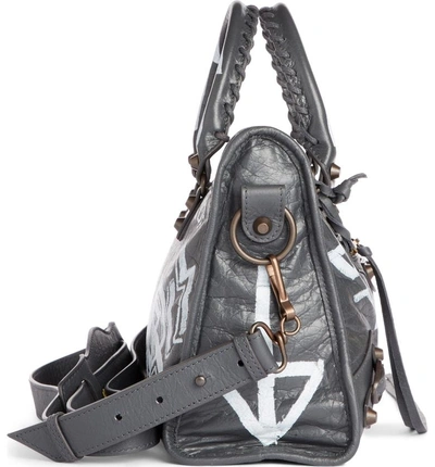 balenciaga classic city aj small graffiti satchel bag