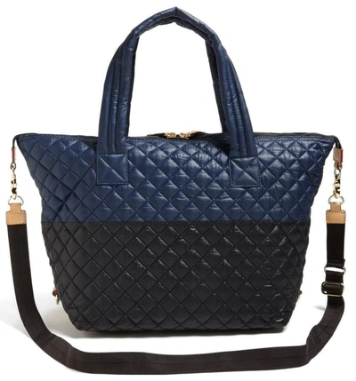 Shop Mz Wallace Large Sutton Tote - Blue In Prussian/ Black