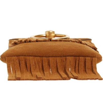 Shop Tory Burch Farrah Leather Phone Crossbody Bag - Brown In Dark Tiramisu