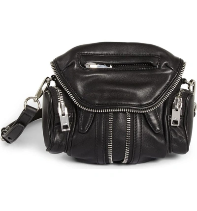 Shop Alexander Wang Mini Marti Leather Crossbody Bag In Black