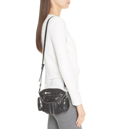 Shop Alexander Wang Mini Marti Leather Crossbody Bag In Black