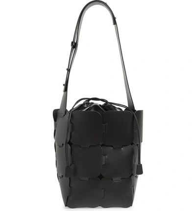 Shop Paco Rabanne Element Medium Leather Hobo Bag - Black