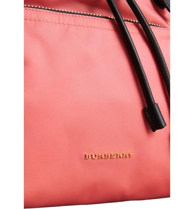 Shop Burberry Medium Rucksack Nylon Backpack - Coral In Bright Coral Pink