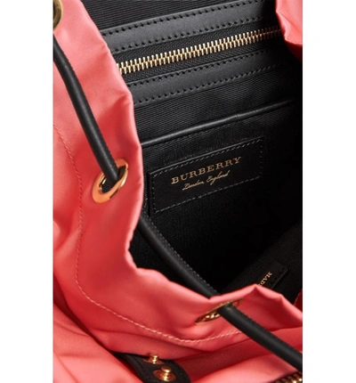 Shop Burberry Medium Rucksack Nylon Backpack - Coral In Bright Coral Pink