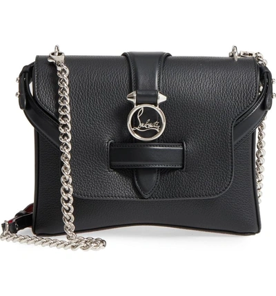 Shop Christian Louboutin Small Rubylou Calfskin Leather Bag In Black/ Black