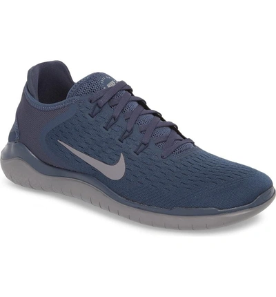 Shop Nike Free Rn 2018 Running Shoe In Thunder Blue/ Smoke