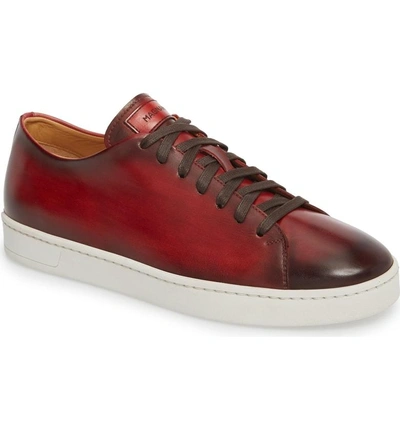 Shop Magnanni Belmont Lo Sneaker In Red Leather