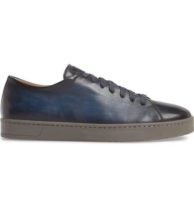 Shop Magnanni Belmont Lo Sneaker In Navy Leather