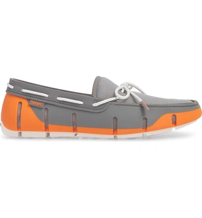 Shop Swims Stride Lace Loafer In Orange/grey/white Fleck Fabric