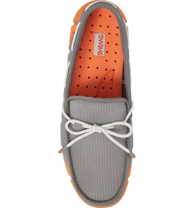 Shop Swims Stride Lace Loafer In Orange/grey/white Fleck Fabric
