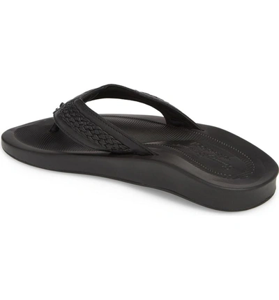 Shop Tommy Bahama Shallows Edge Flip Flop In Black Leather