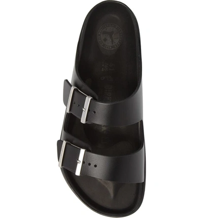 Shop Birkenstock Arizona Premium Slide Sandal In Black Leather