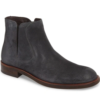 Shop John Varvatos Star Usa Waverly Covered Chelsea Boot In Mineral Black Suede