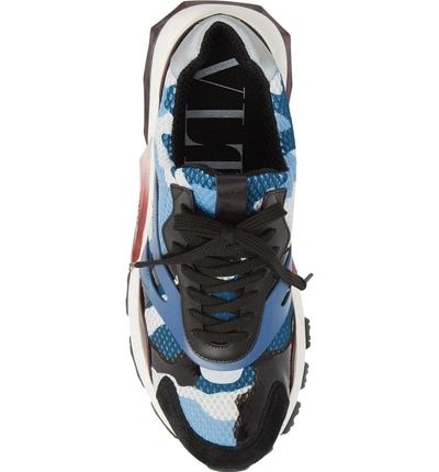 Shop Valentino Bounce Sneaker In Blue Multi