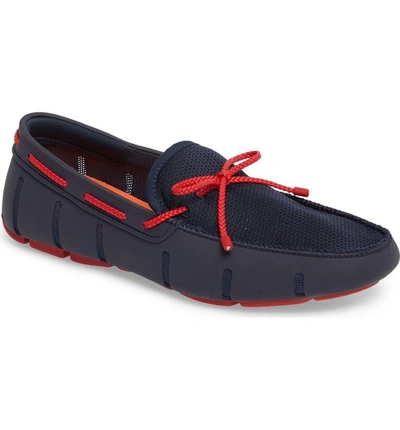 Shop Swims Lace Loafer In Navy/ Navy/ Red