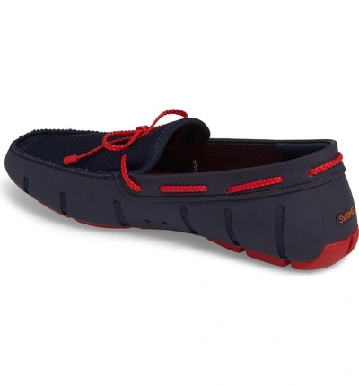 Shop Swims Lace Loafer In Navy/ Navy/ Red