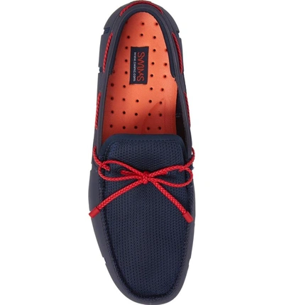 Shop Swims Lace Loafer In Navy/ Navy/ Red
