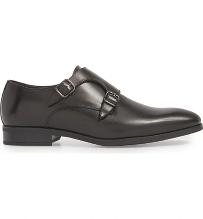 Shop To Boot New York Benjamin Double Monk Strap Shoe In Black Leather