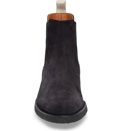 Shop Common Projects Chelsea Boot In Navy Suede