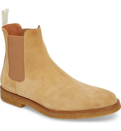 Shop Common Projects Chelsea Boot In Amber Suede
