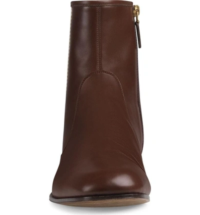 Shop Gucci Stripe Leather Boot In Light Brown