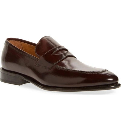 Shop Florsheim Imperial Venucci Apron Toe Penny Loafer In Brown Leather