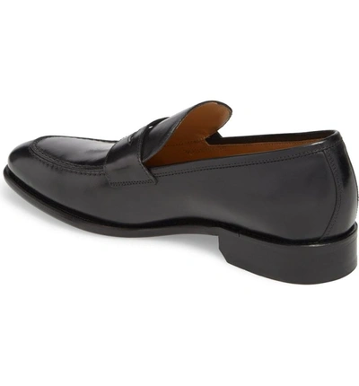 Shop Florsheim Imperial Venucci Apron Toe Penny Loafer In Black Leather