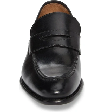 Shop Florsheim Imperial Venucci Apron Toe Penny Loafer In Black Leather