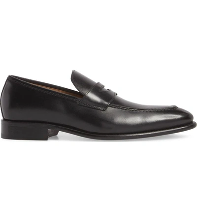 Shop Florsheim Imperial Venucci Apron Toe Penny Loafer In Black Leather