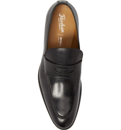 Shop Florsheim Imperial Venucci Apron Toe Penny Loafer In Black Leather