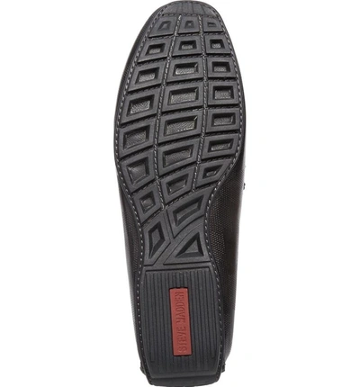 Shop Steve Madden Garvet Textured Driving Loafer In Black Leather