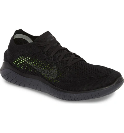 Nike Men's Free Run Flyknit 2018 Running Sneakers From Finish Line In Black  | ModeSens