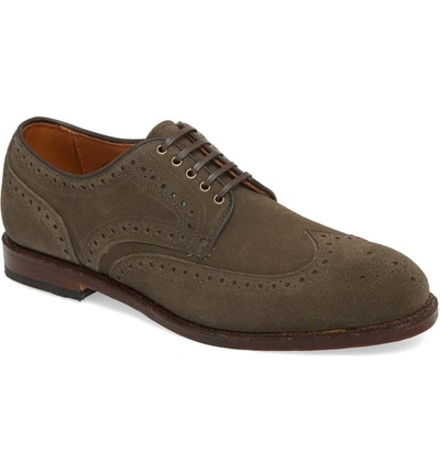 Shop Allen Edmonds Shane Wingtip Derby In Slate Leather