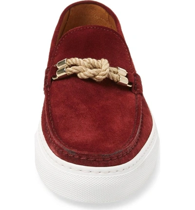 Shop Grand Voyage Bitton Square Knot Loafer In Burgundy Suede