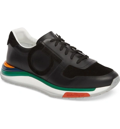 Shop Ferragamo Brooklyn Running Shoe In Nero Leather