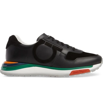 Shop Ferragamo Brooklyn Running Shoe In Nero Leather