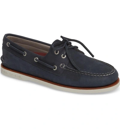 Shop Sperry 'gold Cup - Authentic Original' Boat Shoe In Blue/ Navy Leather