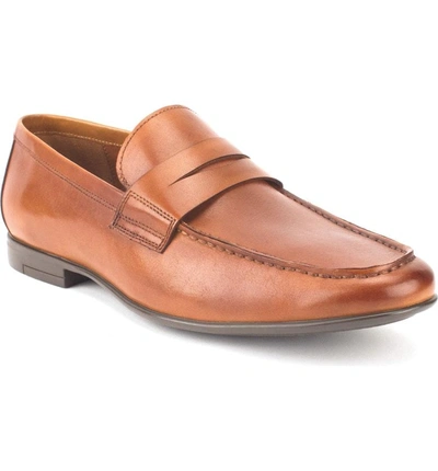 Shop Gordon Rush Connery Penny Loafer In Cognac Leather