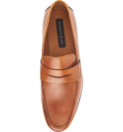 Shop Gordon Rush Connery Penny Loafer In Cognac Leather