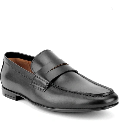 Shop Gordon Rush Connery Penny Loafer In Black Leather