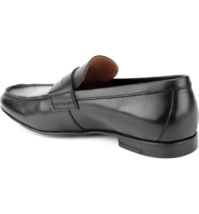 Shop Gordon Rush Connery Penny Loafer In Black Leather