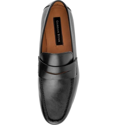 Shop Gordon Rush Connery Penny Loafer In Black Leather