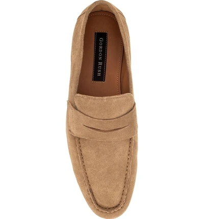 Shop Gordon Rush Connery Penny Loafer In Toffee Leather
